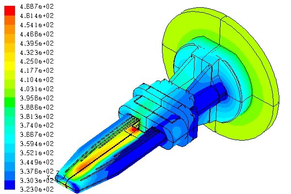 水銀ターゲット固体部の温度分布