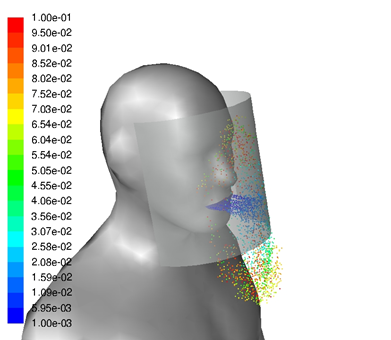 フェイスシールド有り 0.1秒後
