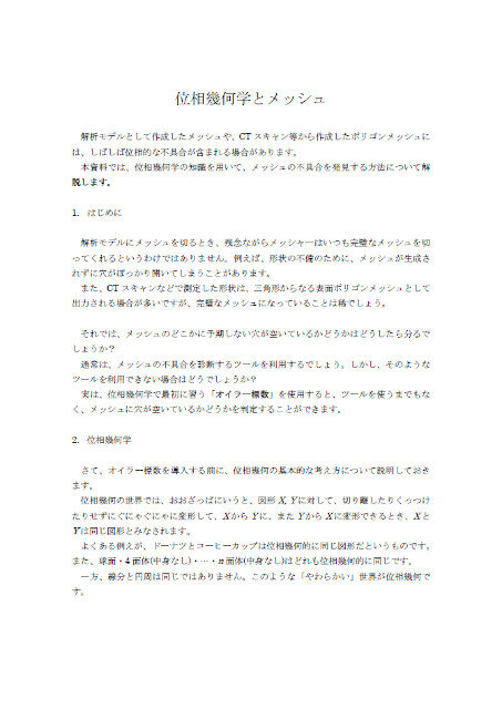 位相幾何学とメッシュ