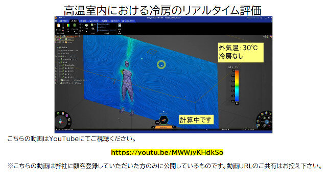 【動画】高温室内における冷房のリアルタイム評価 