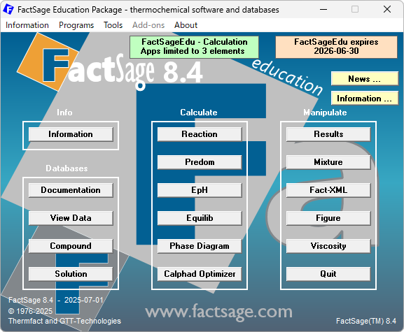FactSage education version