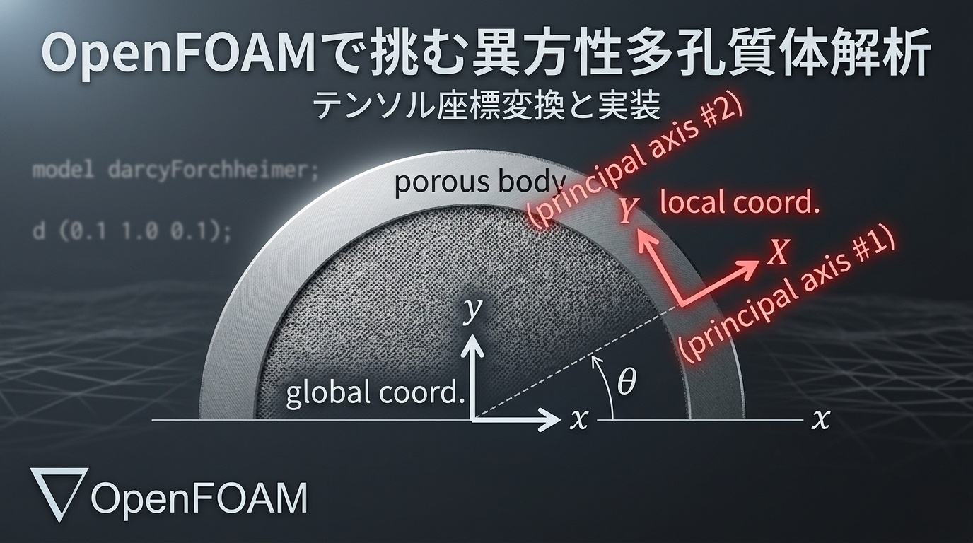 image from OpenFOAMを使い異方性多孔質体を解析する方法