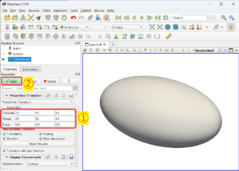ParaView-楕円体作成