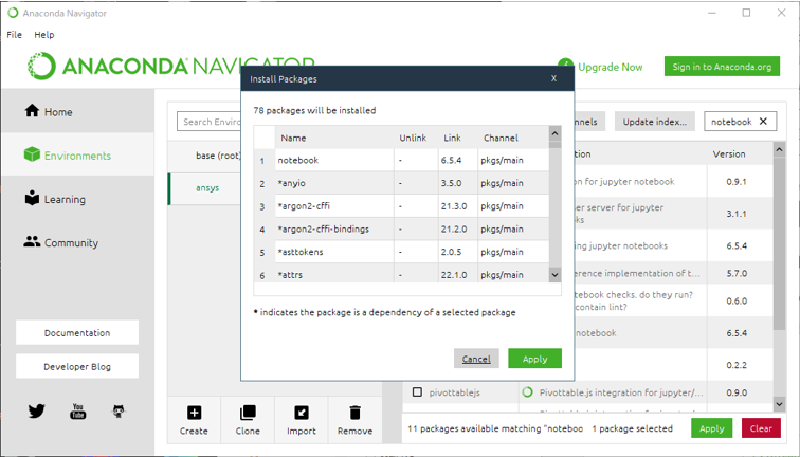 Jupyter notebookの追加の適用