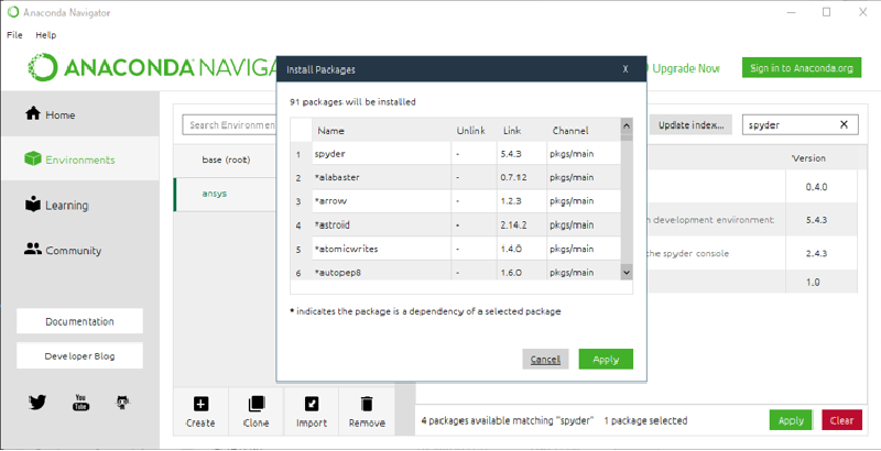 Spyder追加パッケージ