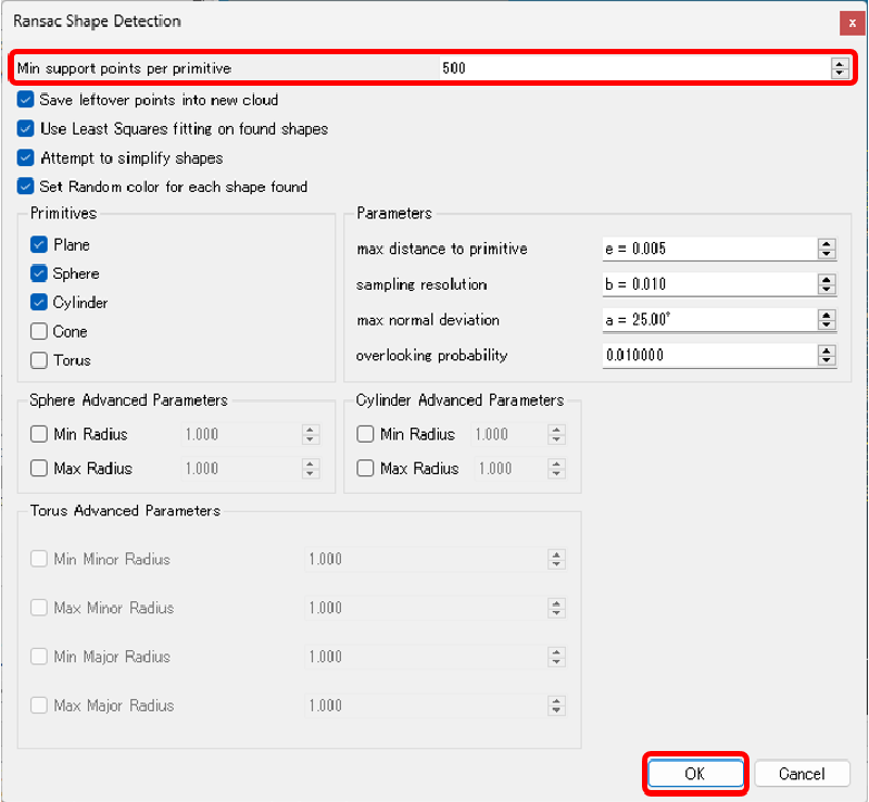 Ransac Shape Detectionを開く