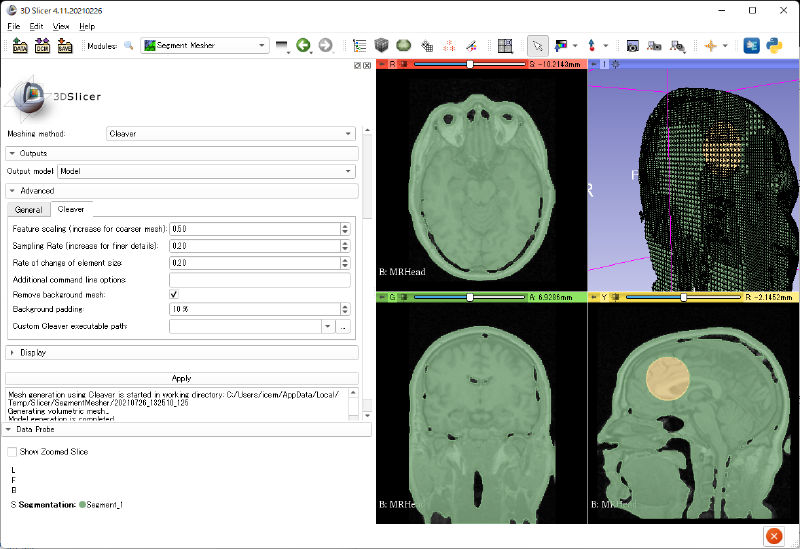 細かいメッシュの表示