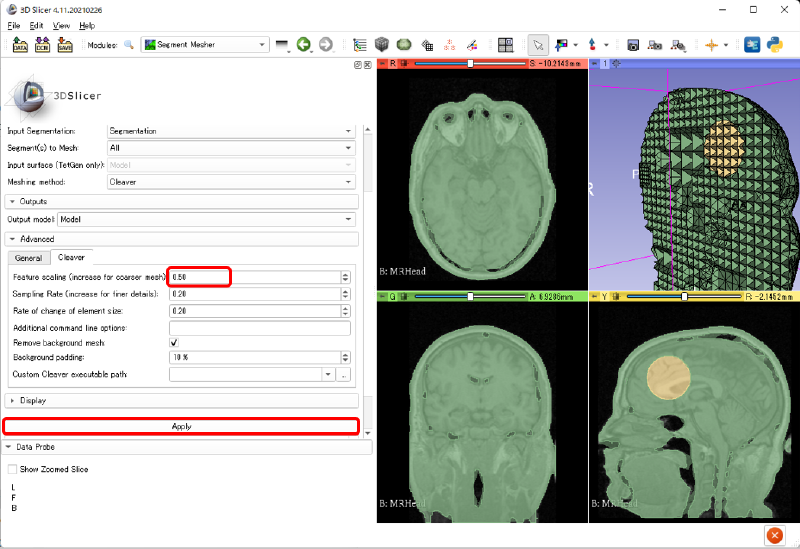 細かいメッシュの作成